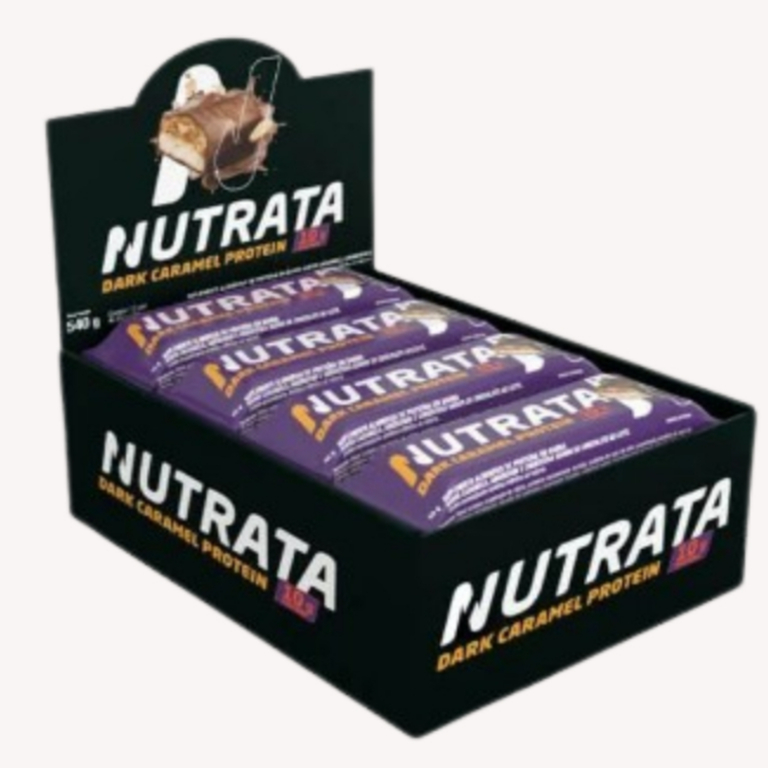 Barrinha Proteica NUTRATA Display 12 UND 45G - Nutrata Caramel e Dark Caramel