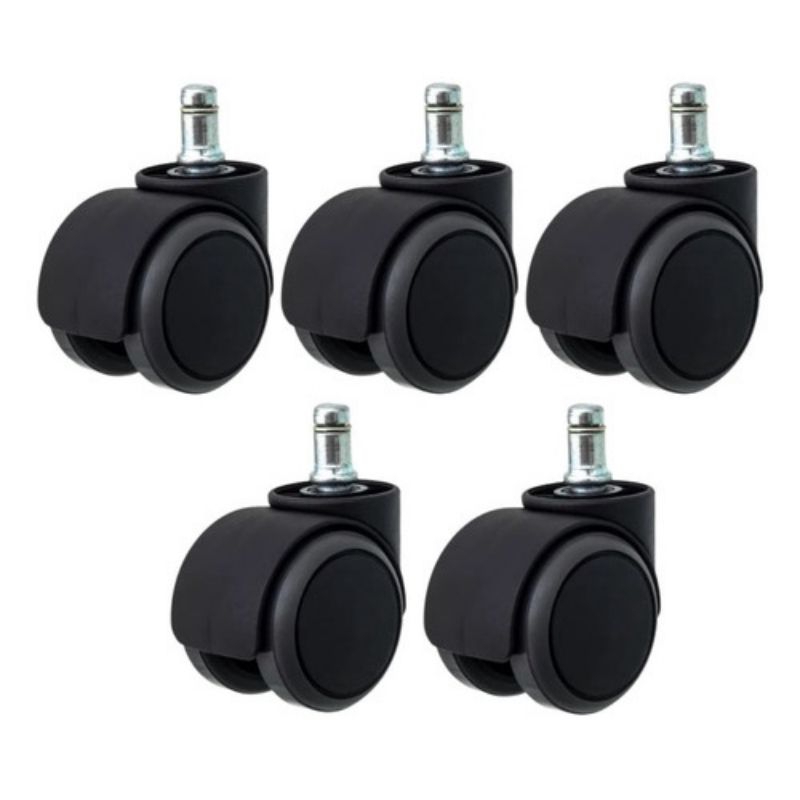Kit 5 Rodinhas Preta Para Cadeira de Escritório Preto