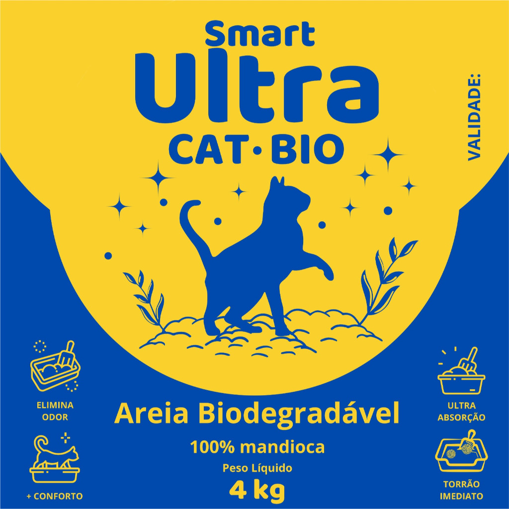 Melhor Areia Gatos Grãos Médios 4 Kg Smart Ultra Cat Bio | Biodegradável, Segura e de Longa Duração — R$ 14,90 em Shopee, 57% OFF