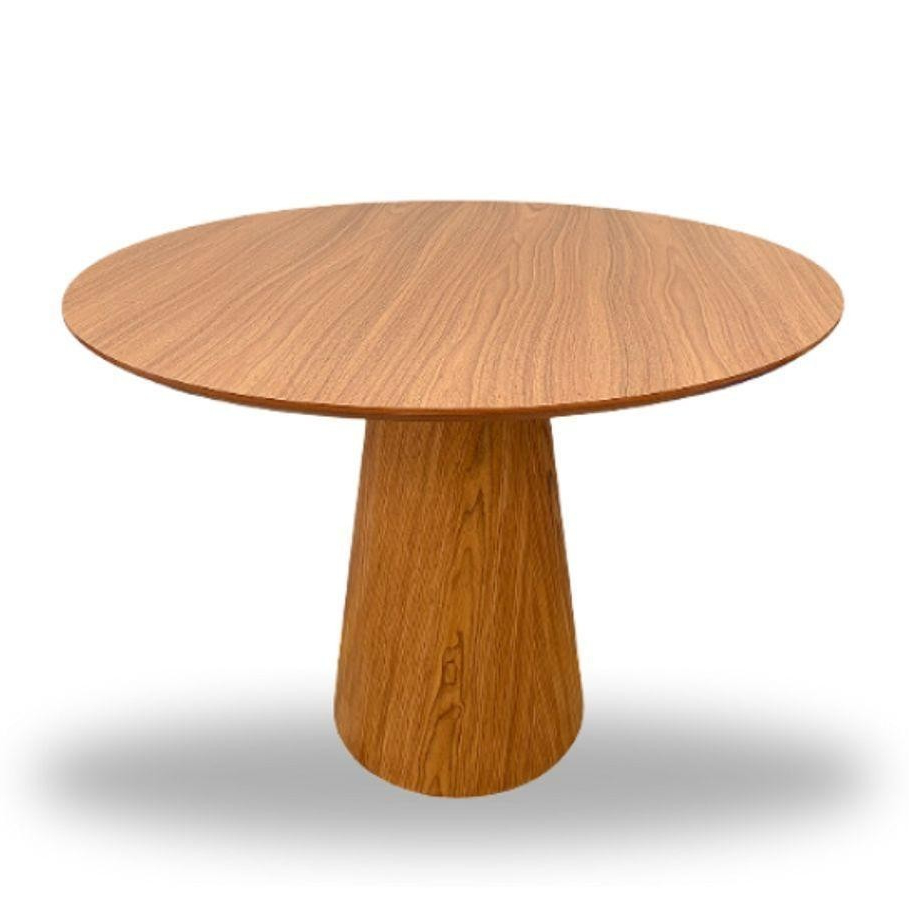 Mesa De Jantar Cone 80 Cm Base Madeira Freijó Tampo Freijó Marrom em Oferta na Shopee