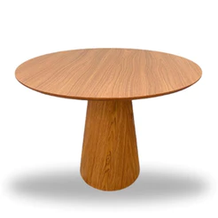 Mesa De Jantar Cone 80 Cm Base Madeira Freijó Tampo Freijó Marrom