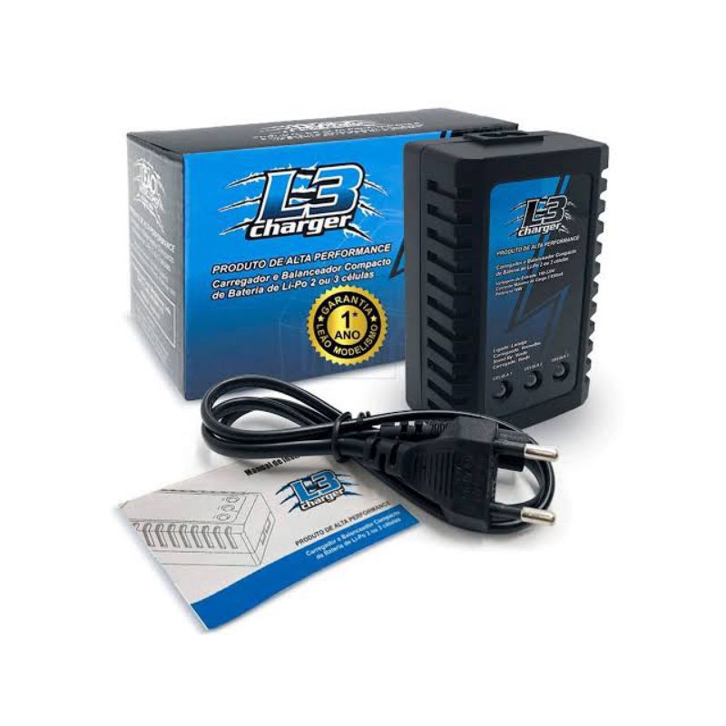 CARREGADOR LEAO L3 IMAX B3 BATERIA LIPO 2S E 3S AEROMODELO AUTOMODELO DRONE 7.4V E 11.1V BALANCEADOR promocao