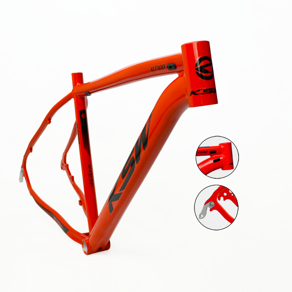 Quadro Bicicleta Aro 29 KSW Alumínio Cabos Internos Com Gancheira - Vermelho
