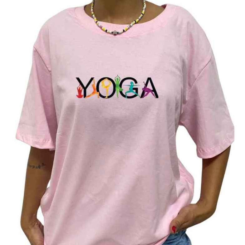 Camiseta Tshirt Camisa Estampada " YOGA" 100% Algodão Premium Masculina e Feminina Top p/ Caminhada e Academia