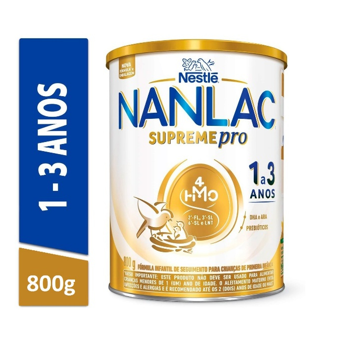 Fórmula Infantil NANLAC Supreme 1 A 3 Anos 800g Nestlé em Oferta na Shopee