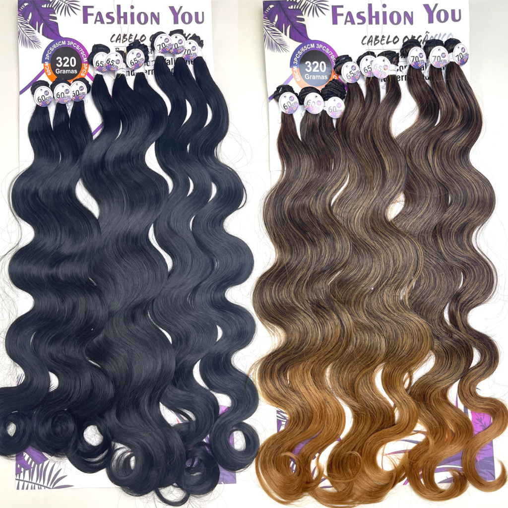 Cabelo Orgânico Ondulado Similar humano 70cm 9 Telas 320g Kallyne Fashion You em Oferta na Shopee