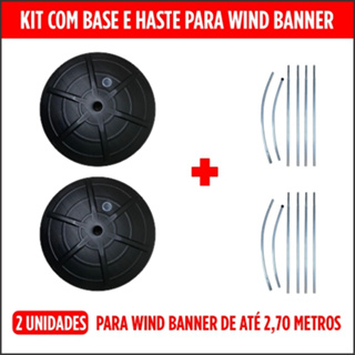 Kit com 2 hastes + 2 bases para Wind Banner de 2,70 mts / Oportunidade em Oferta na Shopee