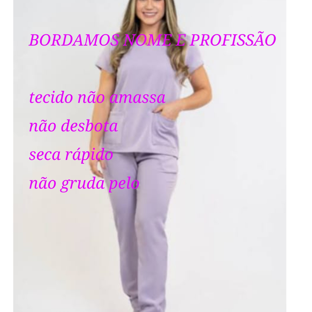 CONJUNTO Pijama Cirúrgico Lilás  - Scrub - Nome Grátis - MedICINA VetERINÁRIA OdonTOLOGIA DOULA