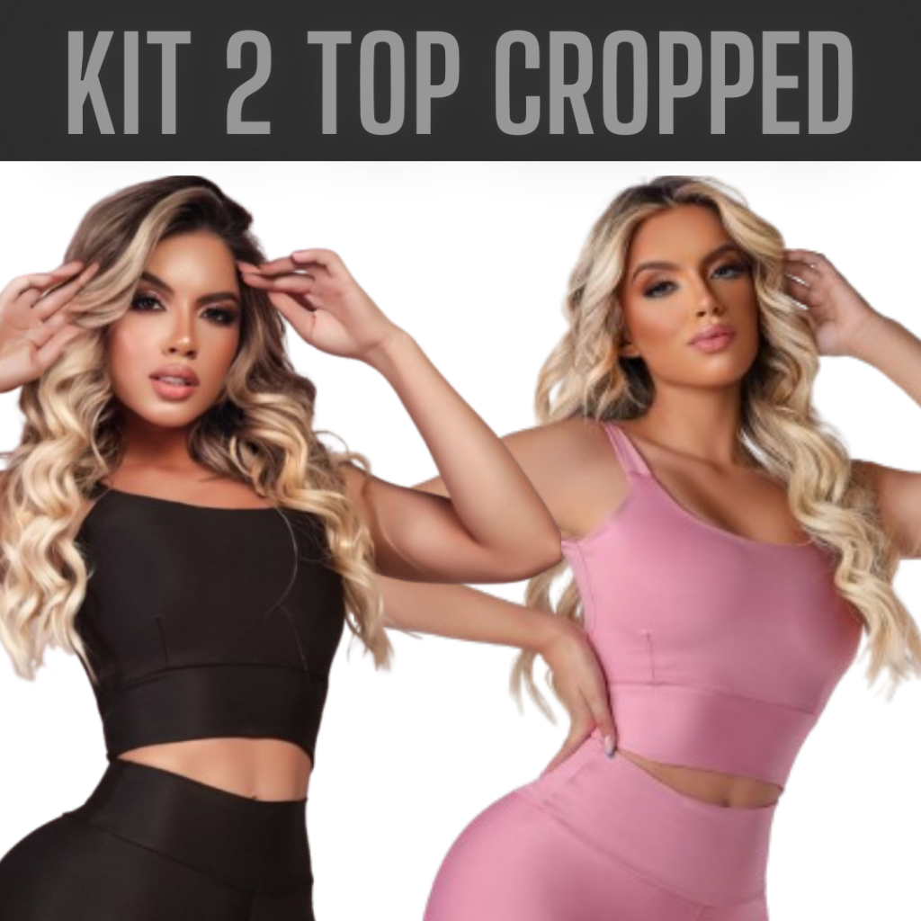 Kit 2 Cropped Fitness Feminino Top Academia Com Bojo Removível em Oferta na Shopee