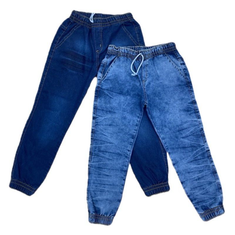 Calça Jogger Juvenil Menino Infantil Jeans Com Elástico E Punho em Oferta na Shopee