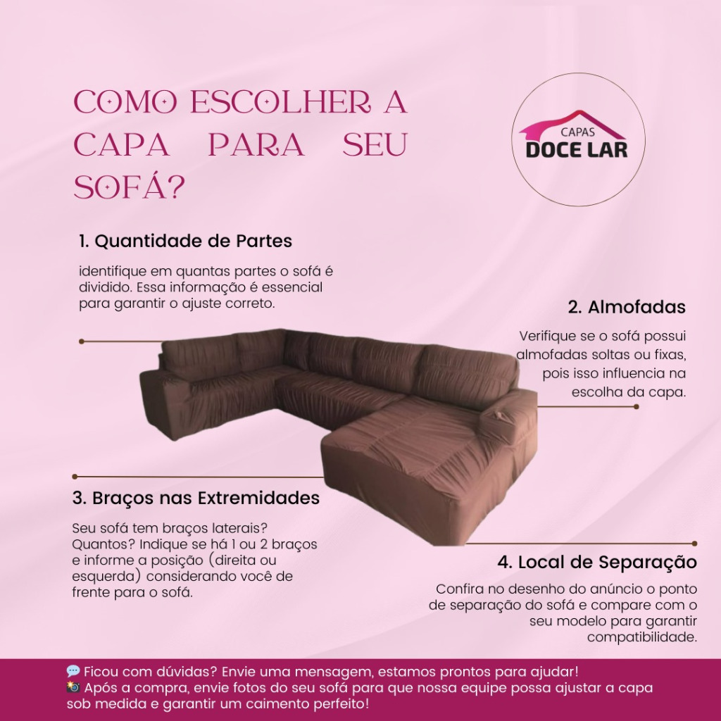 Capa protetora de sofá de canto com 6 capas de almofadas - Sob medida — imagem 2 de 2