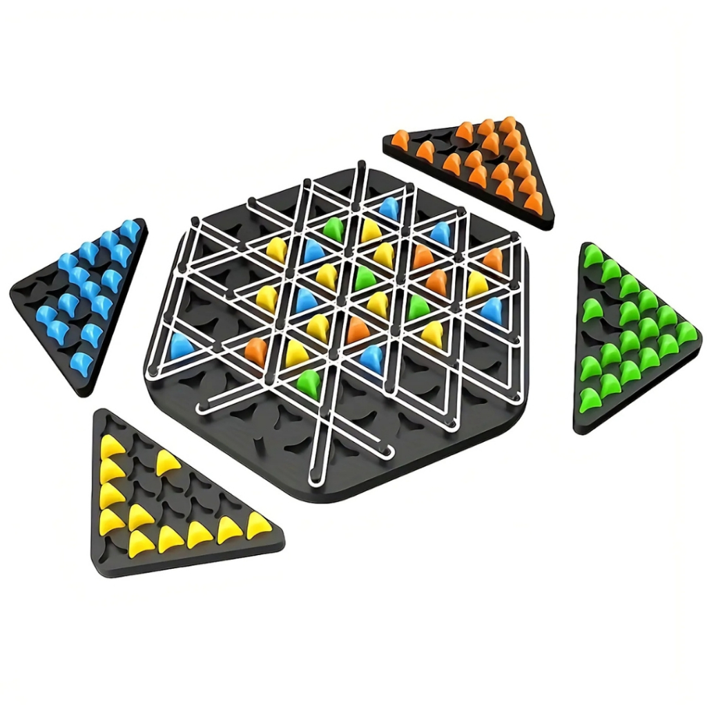 Jogo de Tabuleiro Triggle - Xadrez de Corrente Clássico - Chain Game Estratégia Interativo Infantil