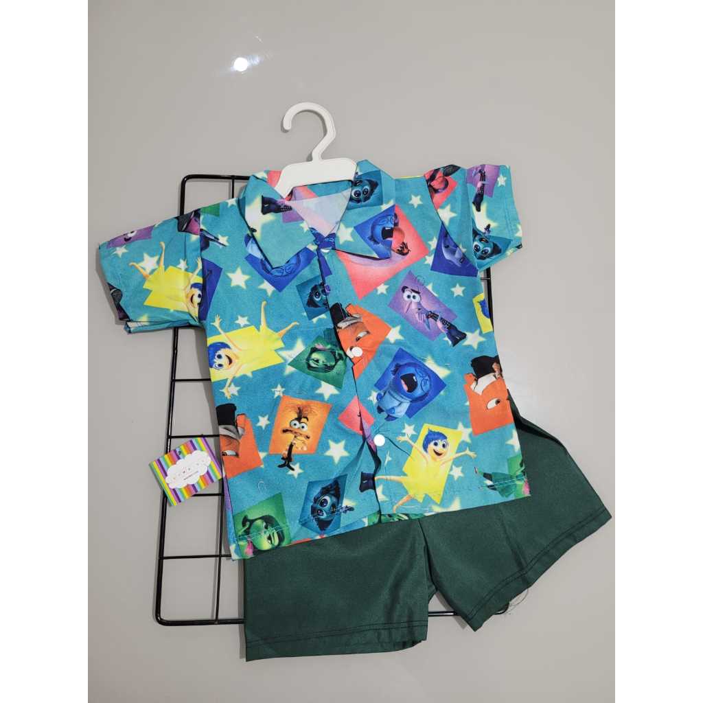 Conjunto Bebê menino Tricoline Bermuda Camisa Social Gola Polo Infantil Conjunto de bebê menino estiloso