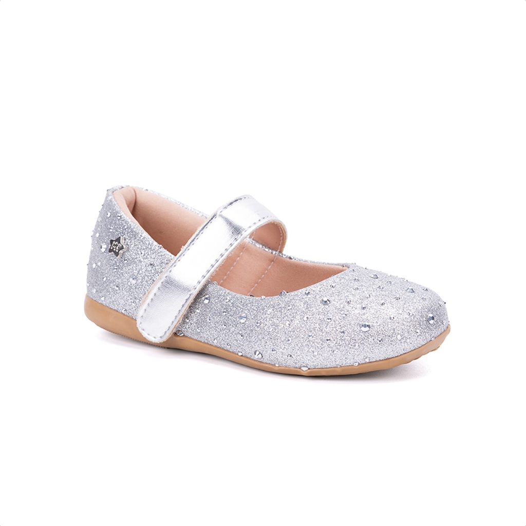 Sapatilha Infantil Estilo Boneca Spikes E Tira Ajustável