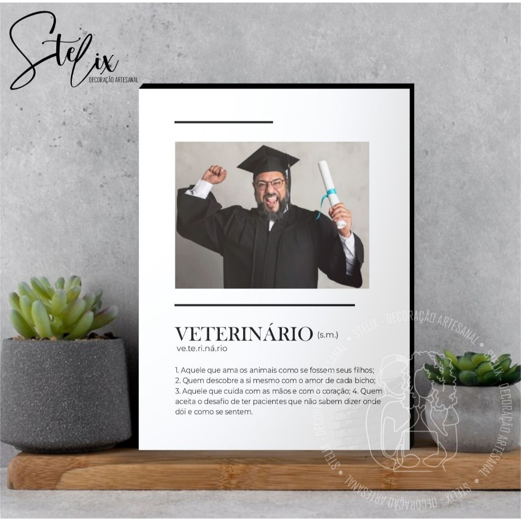 Quadro Significado de Veterinário Presente Formatura Medicina Veterinária