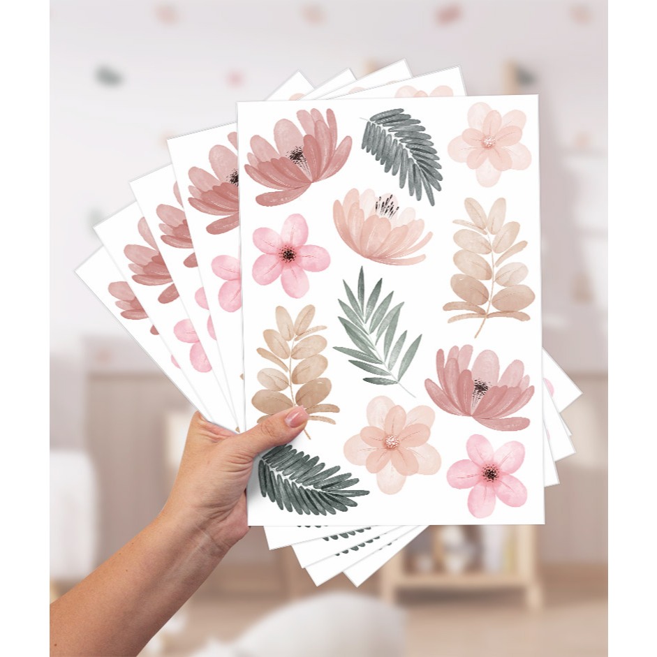 Adesivo de Parede Jardim Helena Boho Quarto infantil menina Fácil Aplicação 05 Cartelas
