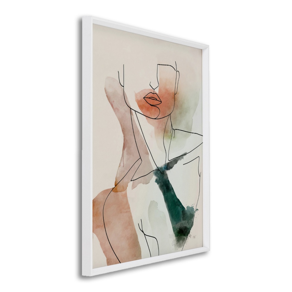 QUADRO DECORATIVO ABSTRATO FIGURA MULHER COM MOLDURA ESCRITORIO SALA QUARTO - Home & Living