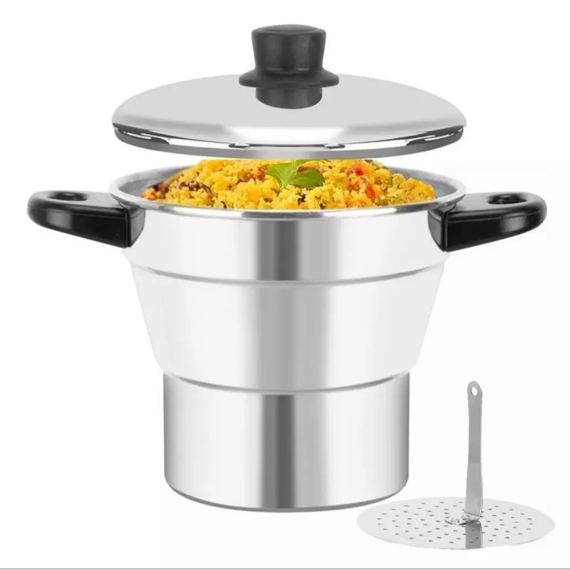 Cuscuzeiro Nordestino Alumínio polido N°14Faz Um Cuscuz Maravilhoso em Oferta na Shopee