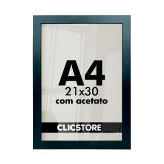 Moldura A4 21x30Cm Com Acetato e Fundo Para Quadros Fotos Certificado em Oferta na Shopee