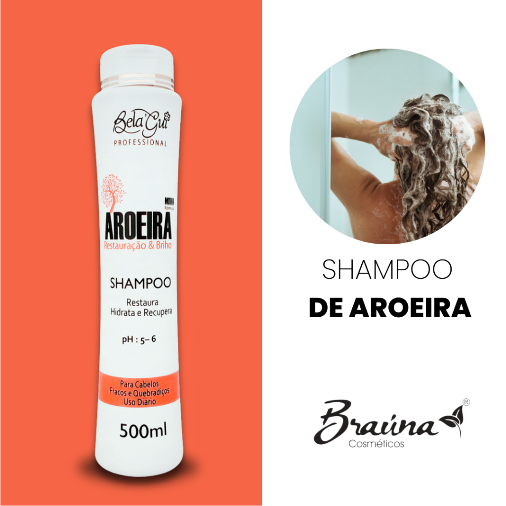 Shampoo Profissional Aroeira - Controle da Oleosidade, Caspa e Hidratação Profunda