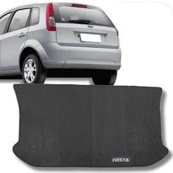 Tapete Porta Malas Fiesta Hatch SE 2014 2015 Linha Premium Sob Medida Traseiro Premium Preto