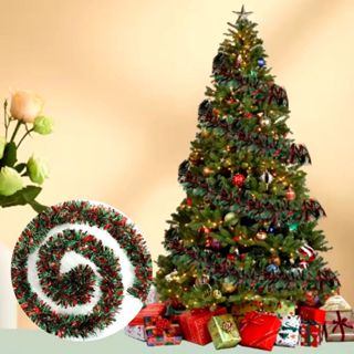 KIT 5 Festão Verde Enfeite Festão Metalizado 180cm x 9cm Festão Decoração Arvore de Natal Guirlanda em Oferta na Shopee
