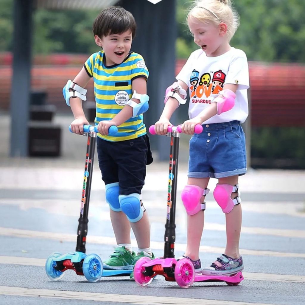 Patinete com 3 Rodas Brinquedo com Luz 3 Altura Patinete Infantil Presente Patinete Roda de Silicone em Oferta na Shopee