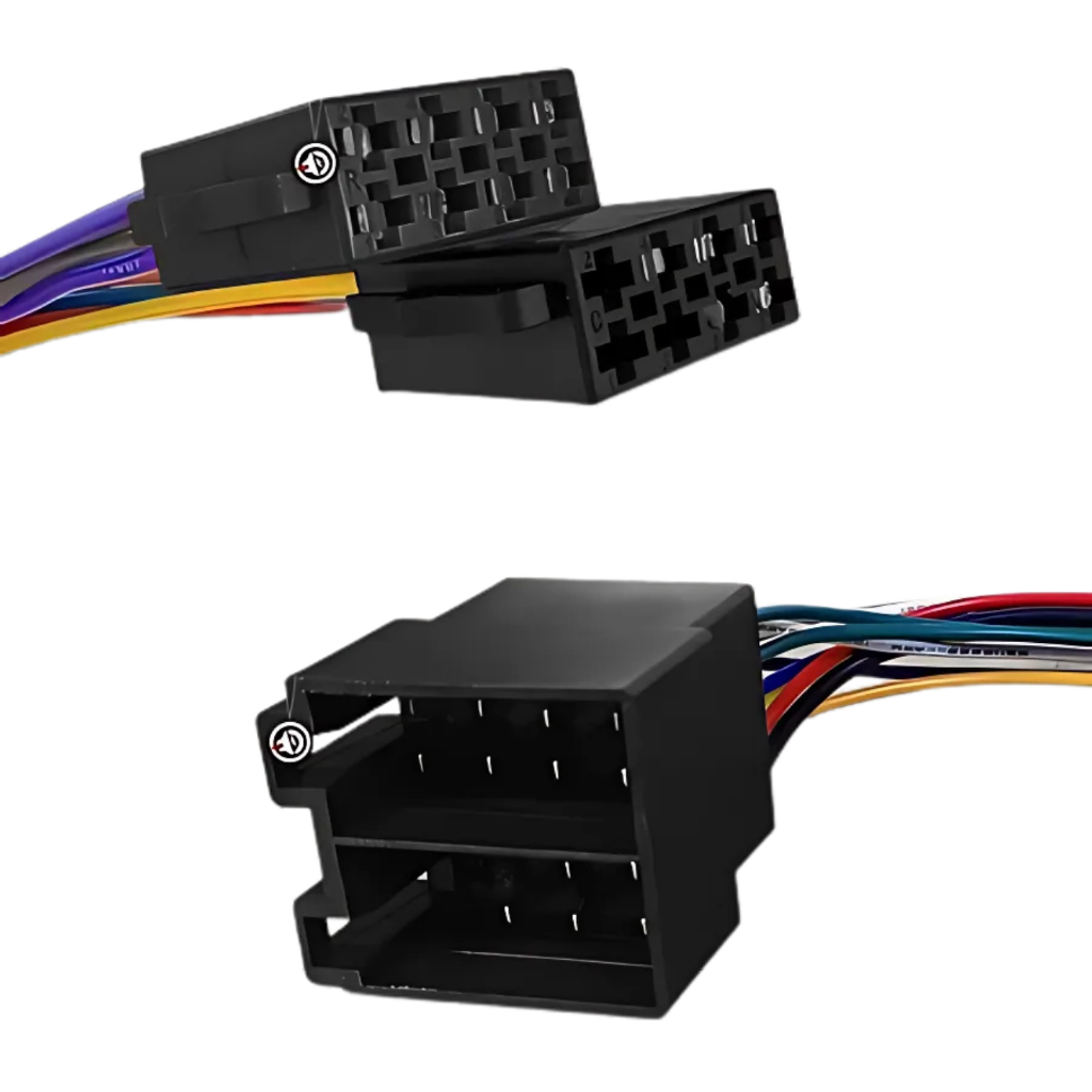 Kit Chicote Automotivo Conector plug in play 16 Vias Macho E Femea Pra Radio Multimidia Cabo Carro