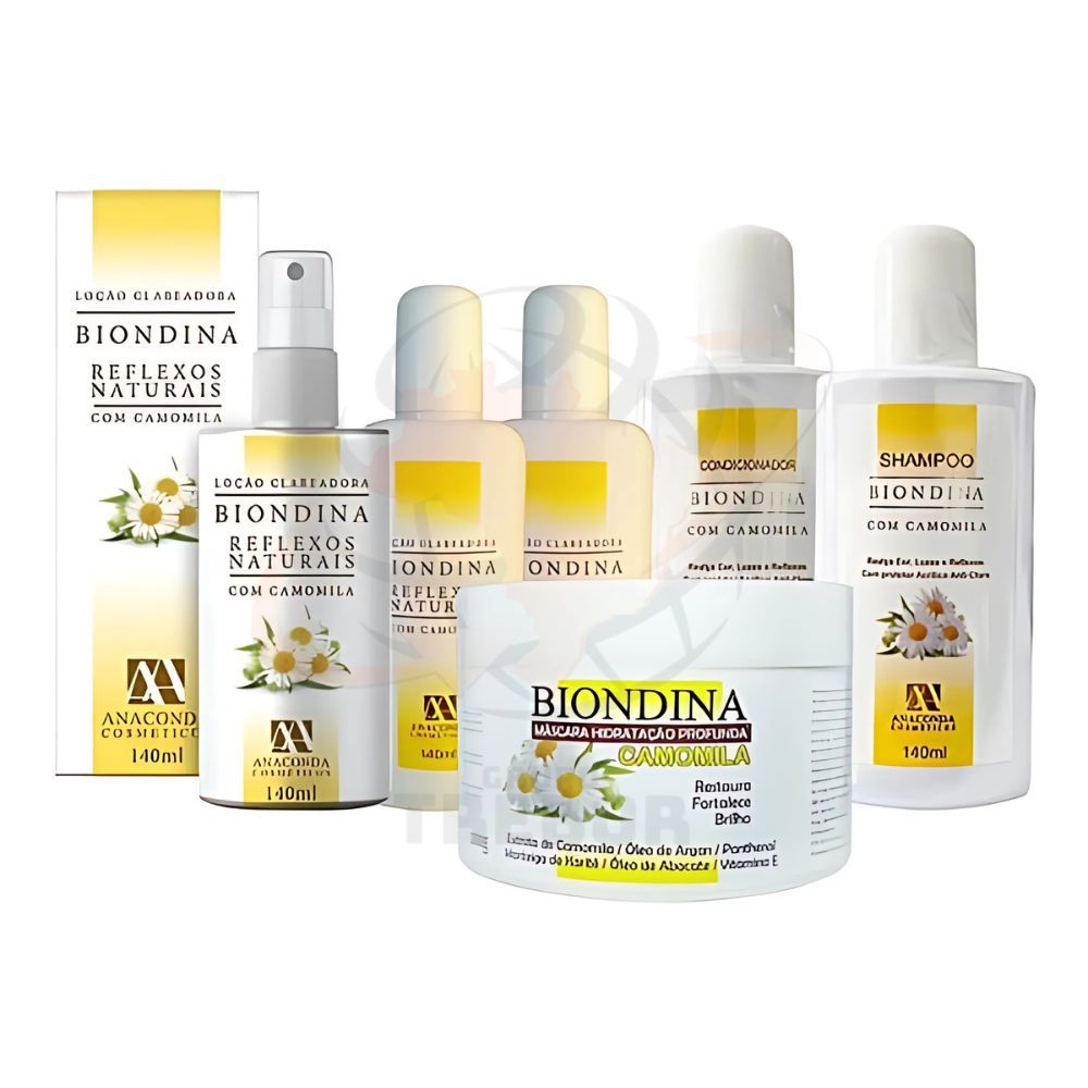 Kit Tratamento Clareador Camomila Biondina Completo 6 Itens - Anaconda