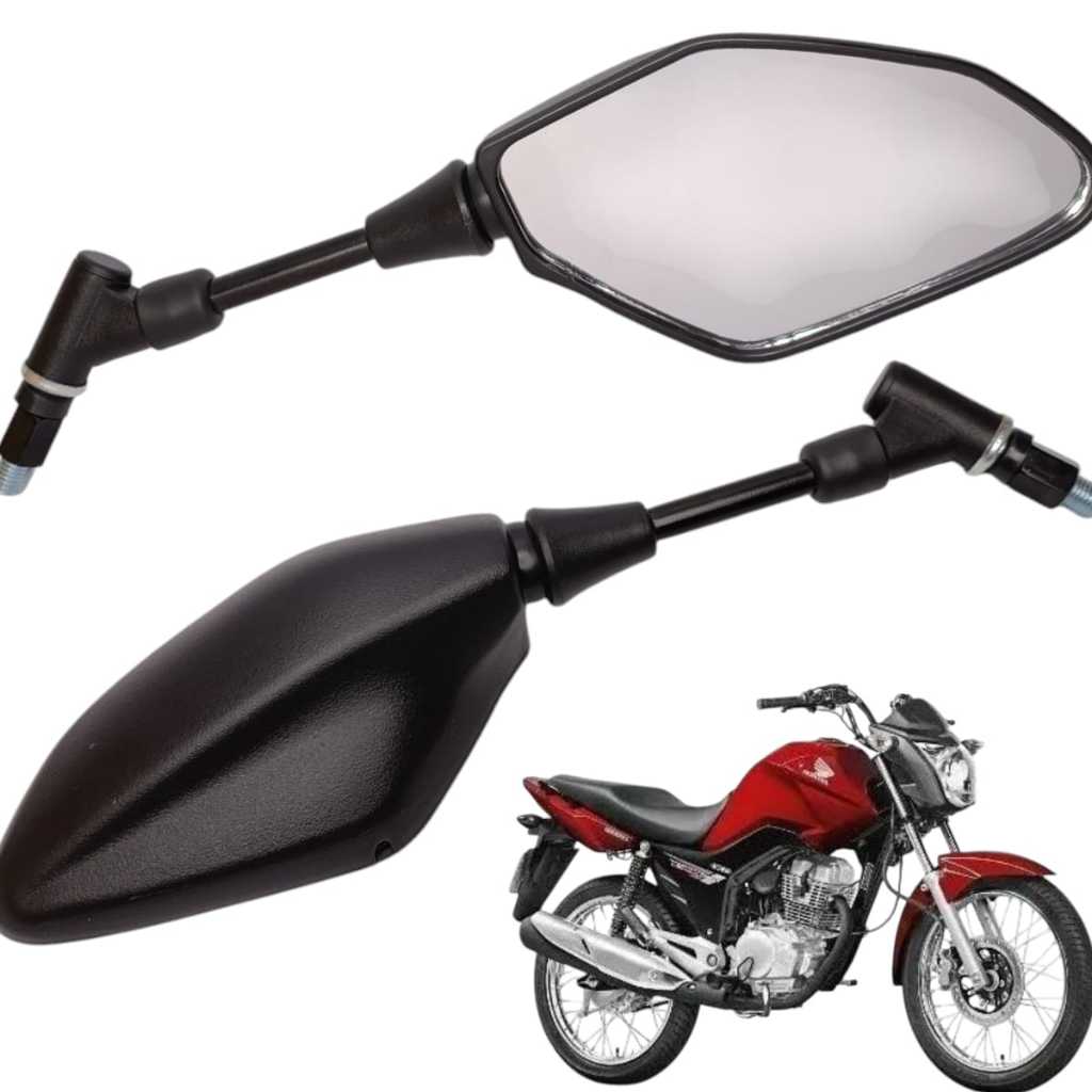 Par Retrovisor Mt 03 07 Haste Longa Giro 360 Articulado Cg Fan 150 160 Twister 250 Cb300