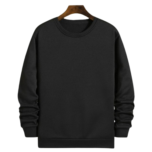 Moletom Unissex Liso Blusa de Algodão para Inverno Gola Redonda