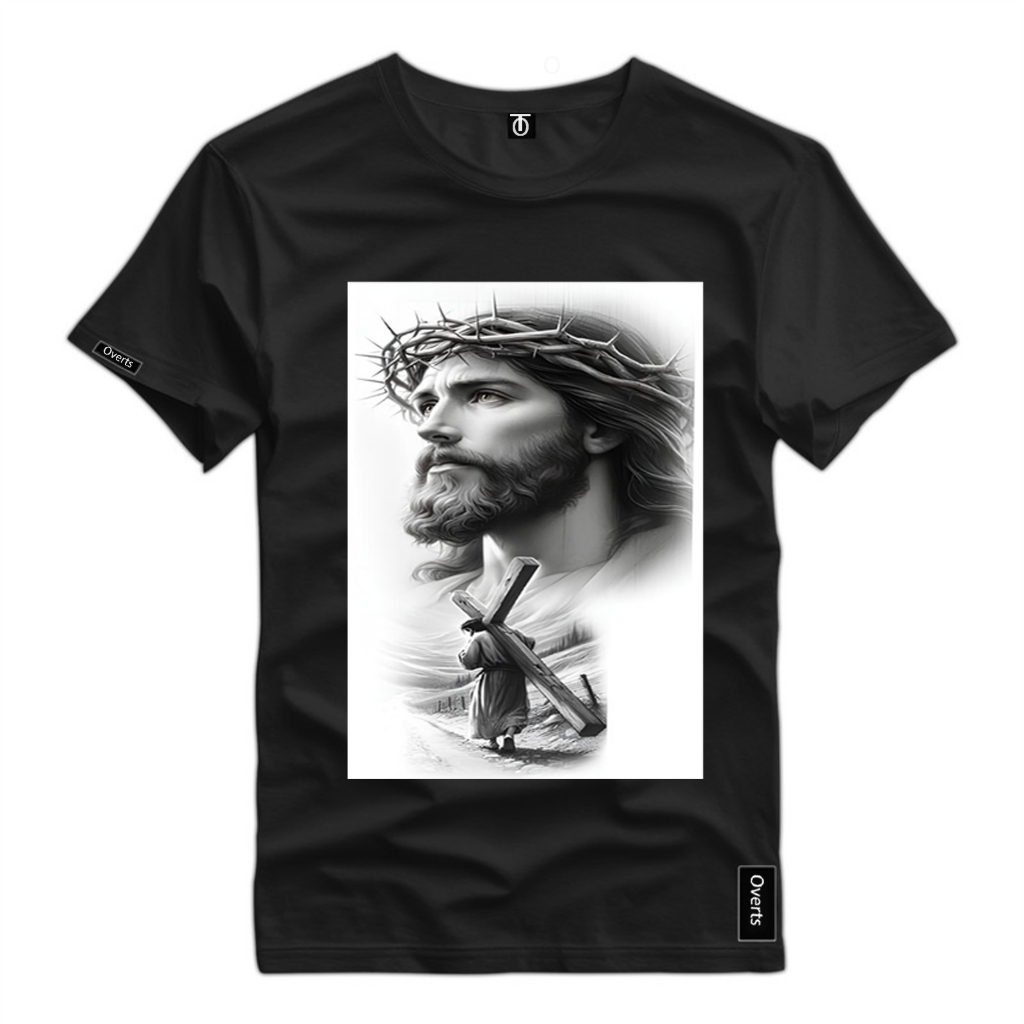 Camiseta Unissex Camisa Estampado Jesus Cristo Deus Pai Blusa Linda Referencia Crista Básica Algodão