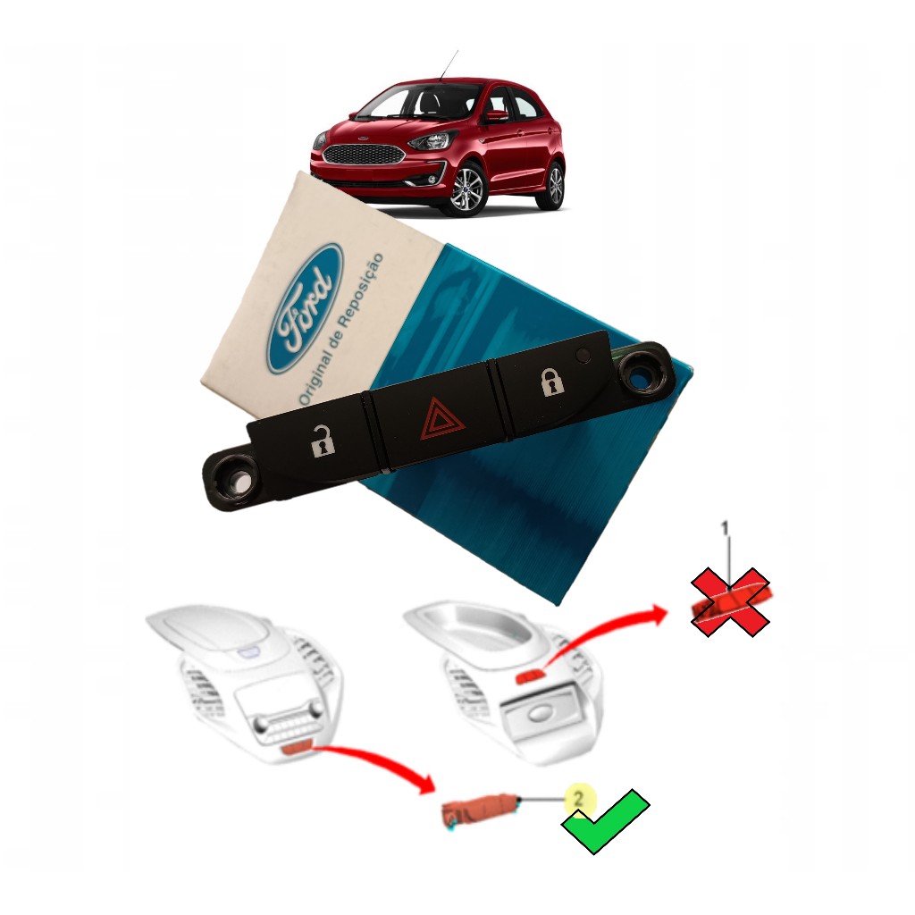 Botao Trava Portas Ford Ka Com Radio Original 2018 19 20 21