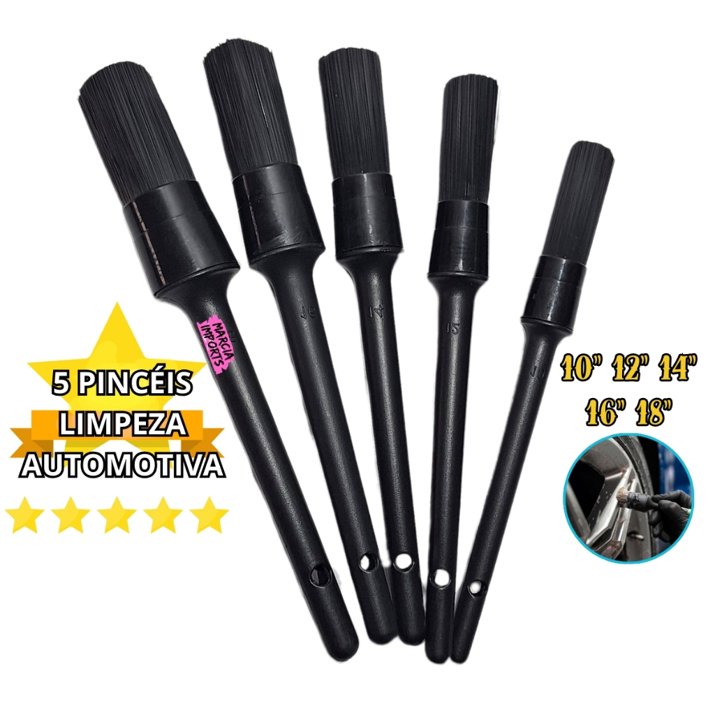 Jogo de Pincéis de Limpeza Automotiva P Detalhamento p Remoção de Poeira Perfeito p Acabamento em Oferta na Shopee