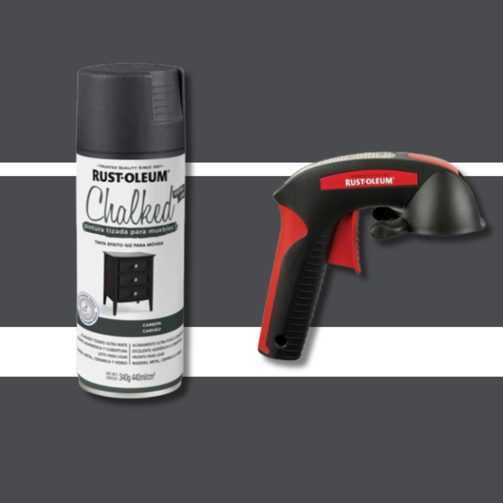 Kit Chalked Tinta Efeito Giz Preto Carvão para Móveis e Gatilho Aplicador Spray Rust-Oleum em Oferta na Shopee