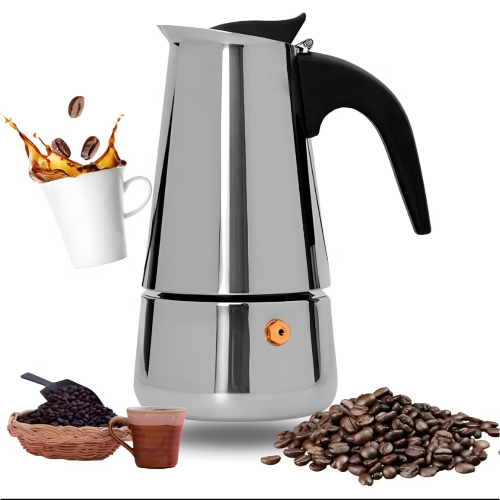 Maquina de Café Cafeteira Italiana Expresso e Moka em Inox 4, 6 e 9 Xícaras
