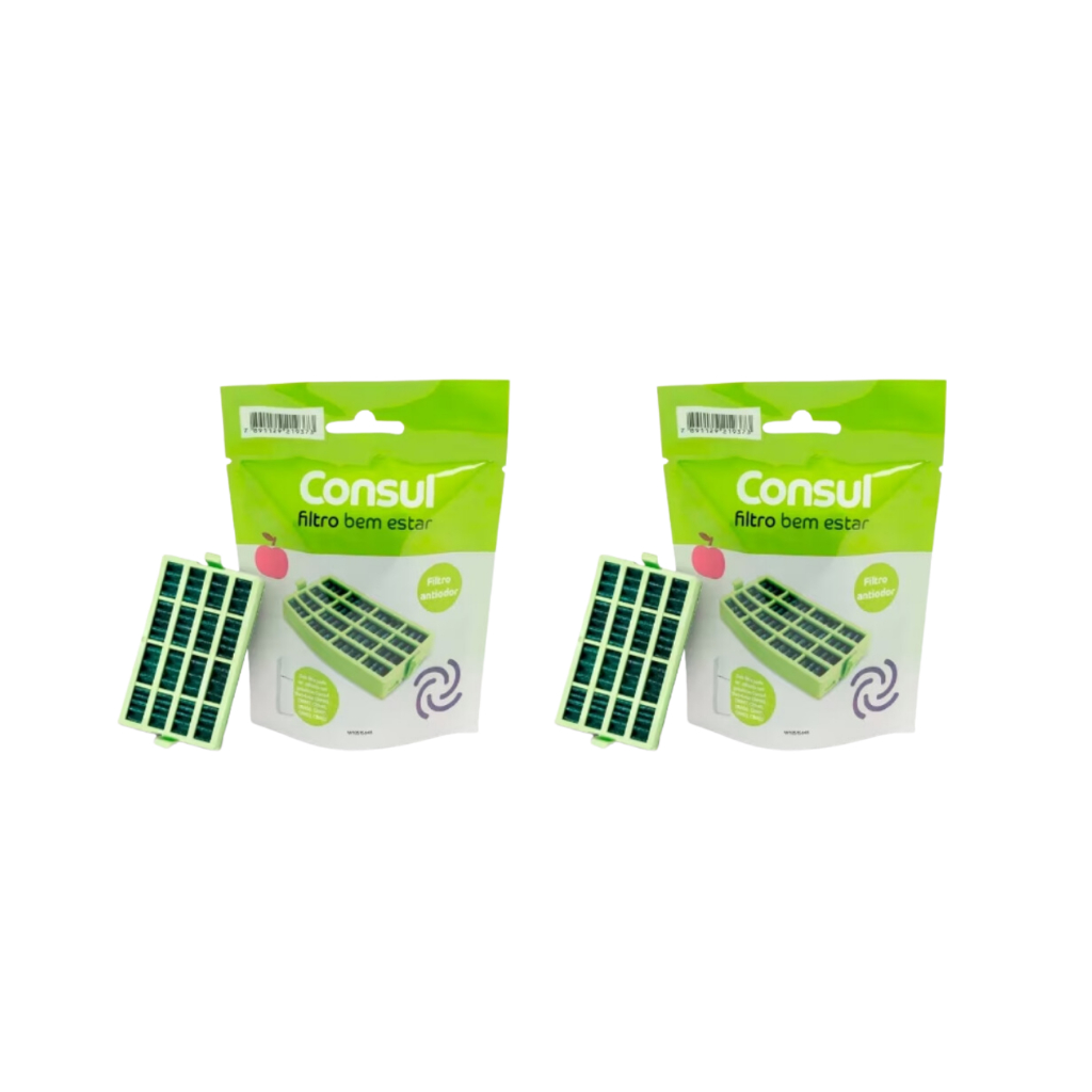 Kit 2 Filtros Antiodor Geladeira CRM55 BRM49 CRM51 CRM49 Brastemp / Consul Bem Estar Original