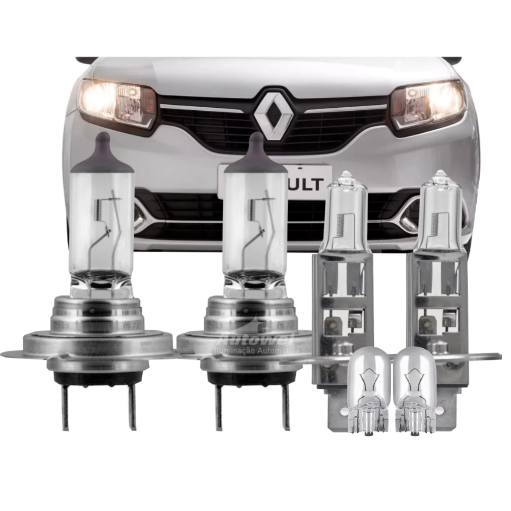 Kit Lâmpadas Farol Sandero Logan Duster 2015 2016 2016 2017 2018 2019 2020 2021 em Oferta na Shopee