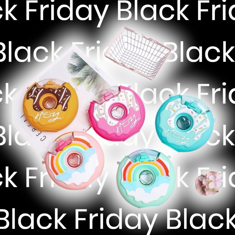 Garrafa Garrafinha De Água Donnuts Rosquinha Resistente Com Alça Capa De Silicone 380ml Suco Bebida