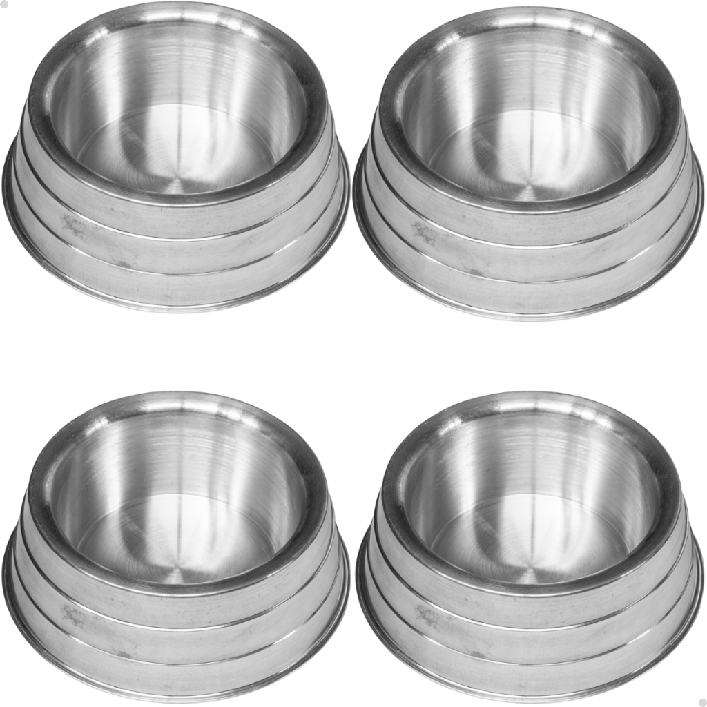 Kit 4 Comedouro Alumínio Pesado Ração Água Cães Pequeno 700ml em Oferta na Shopee