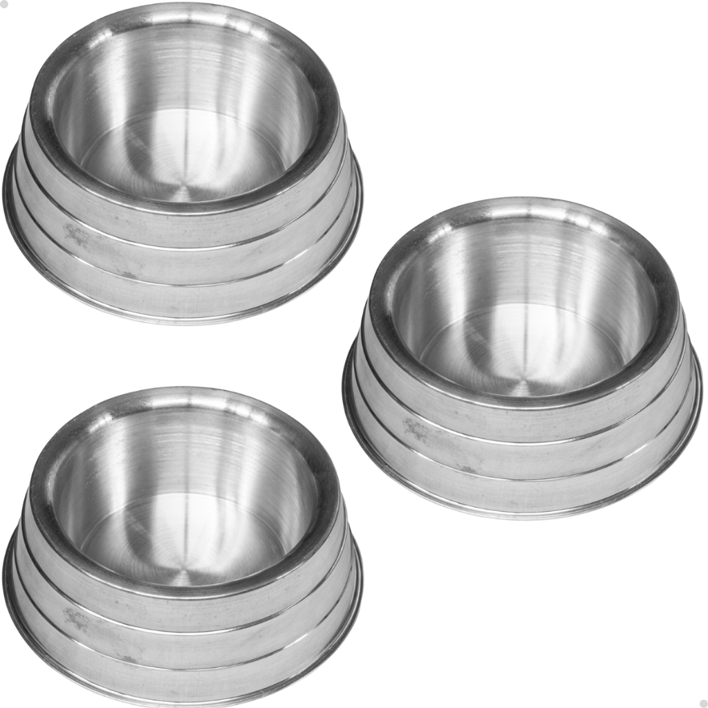 Kit 3 Comedouro Cachorro Alumínio Pesado Polido Tam. Pequeno 700ml em Oferta na Shopee