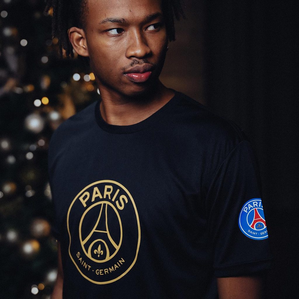 Camisa PSG Paris Saint Germain Logo Dourado Masculina - Sports & Outdoors