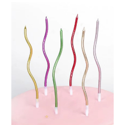Vela de Aniversário Curva - 6 Unidades em Oferta na Shopee