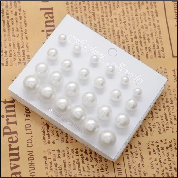 Kit 12/15 unidades Pares de Brincos Pérola Bijuteria em Oferta na Shopee