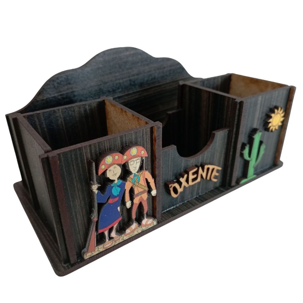 Porta Guardanapos de Mesa MDF | Sachês Paliteiro Saleiro Açucareiro | Cor Tabaco em Oferta na Shopee