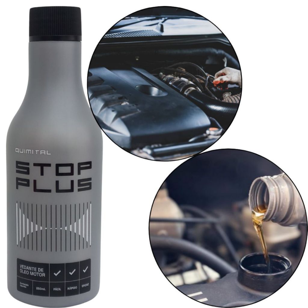 Veda Vazamentos de Óleo Motor Stop Plus 250ml Quimital em Oferta na Shopee