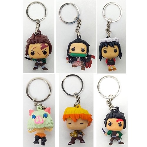 Chaveiro Anime Demon Slayer Chaveiros Tanjiro Nezuko Zenitsu Inosuke Boneco Action Figure