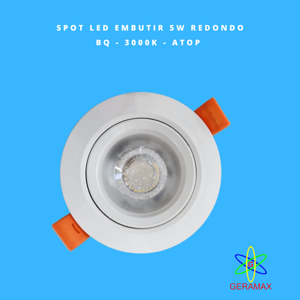 spot led embutir redondo 5 watts branco frio, spot led embutir quadrado 5 watts branco quente atop