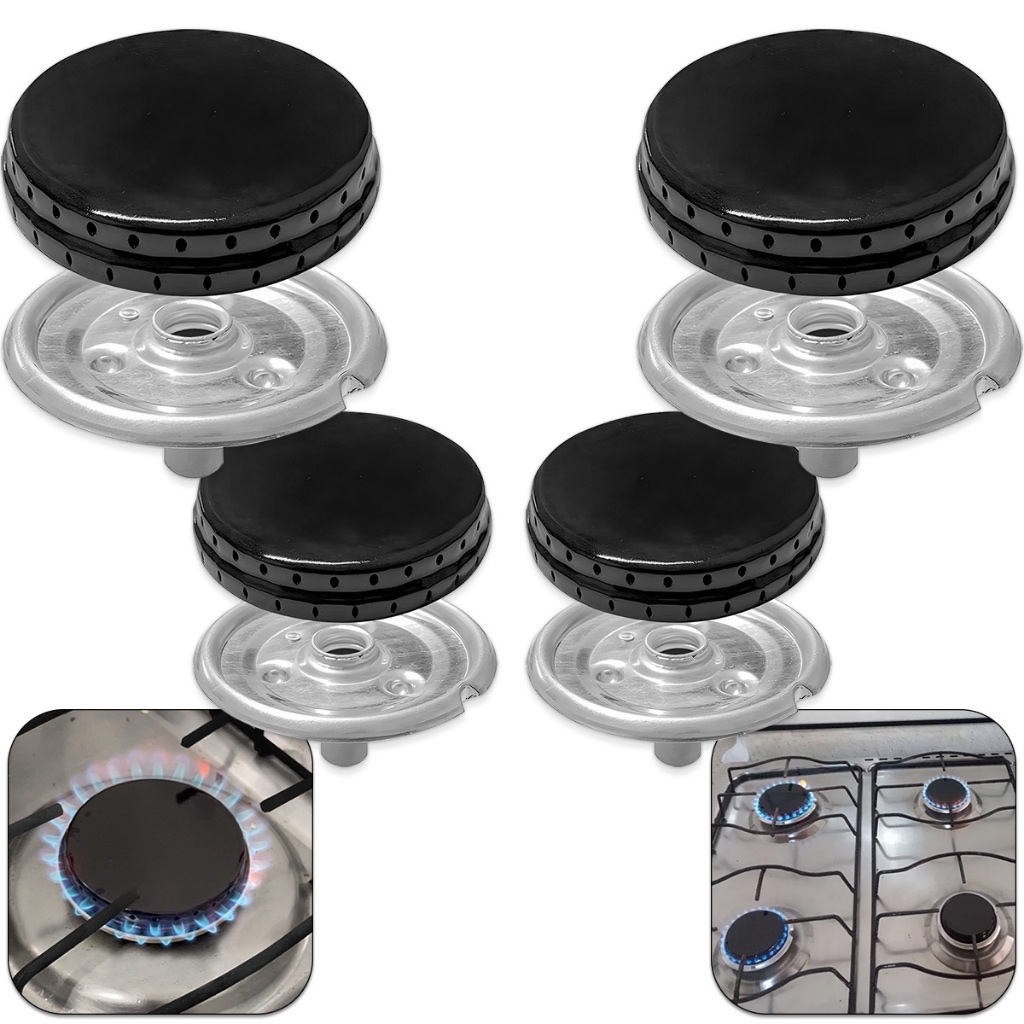 Espalhador + Queimador Peças Fogão 4 bocas Esmaltec Veneza/ Bali/ Ágata/ Munique/ Caribe