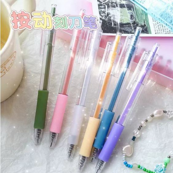 Kit 1/2/3/4/5 Caneta Estilete de precisão Ponta retrátil metal aceita reposição de lâmina